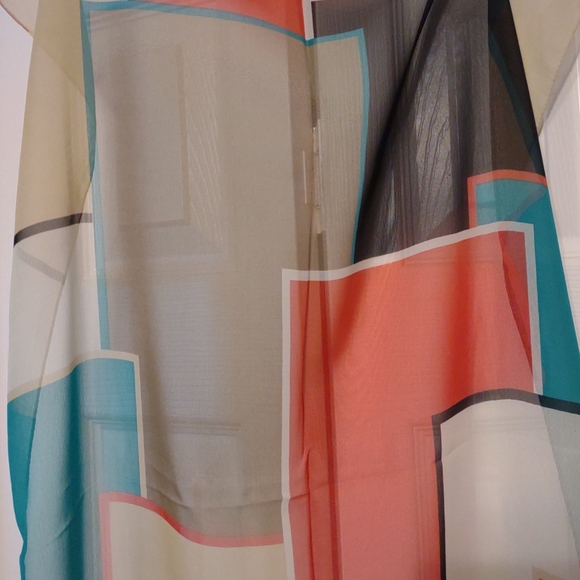 YOUR SMILE Silk Like Scarf Women Color block Pattern Large 62"L x 19 Satin Scarf - Picture 5 of 7